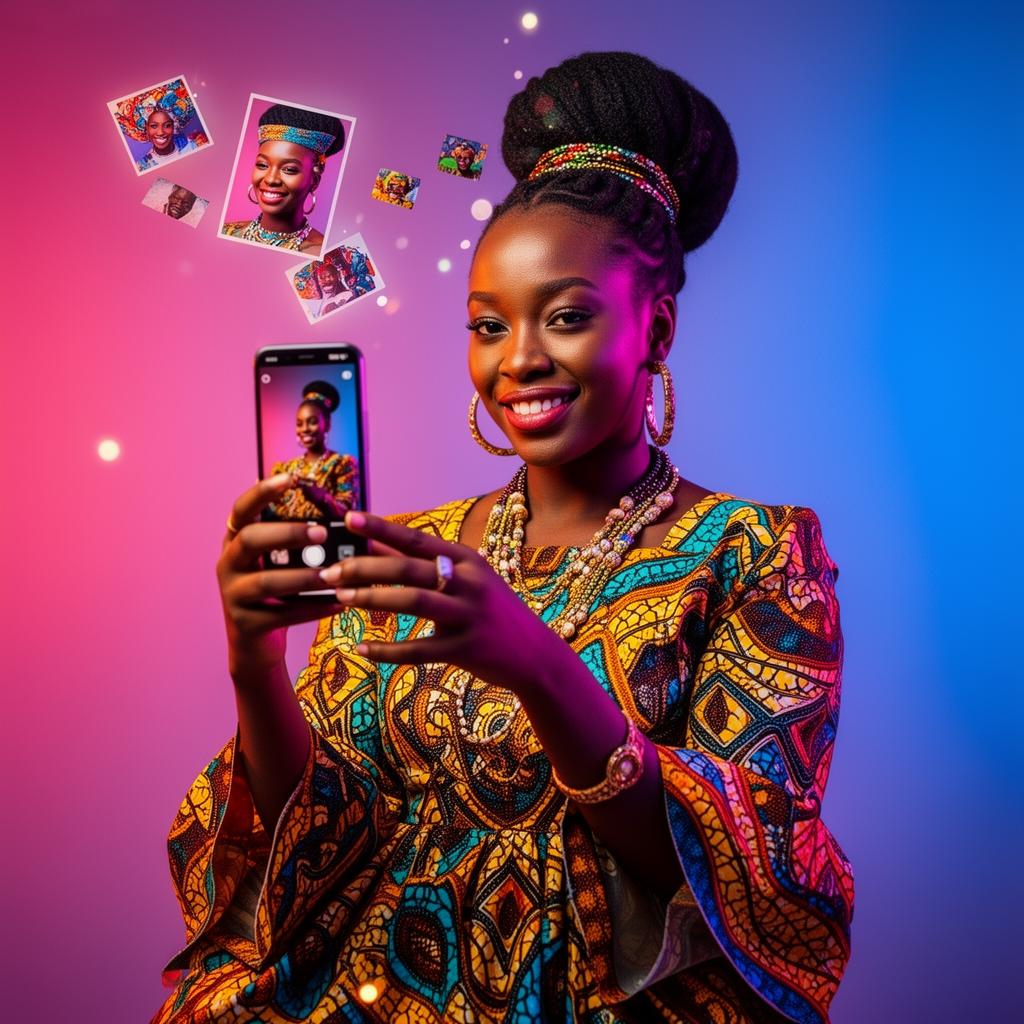 African content creator with AI